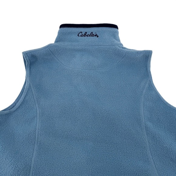 Cabelas Womens Fleece Outdoor Sporty Corpcore Vest Blue Full Zip Pockets Size M - Picture 5 of 13